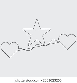 Star in Elegant Line Art vector illustration
