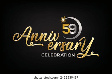 Star element gold color mixed luxury 59th anniversary invitation celebration	