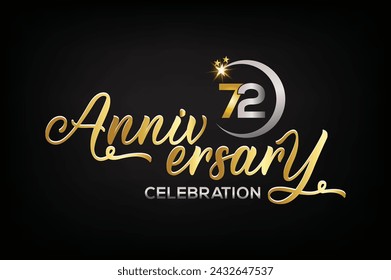 Star element gold color mixed luxury 72th anniversary invitation celebration	
