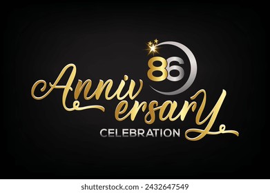 Star element gold color mixed luxury 86th anniversary invitation celebration	