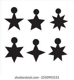 Star element icon set. Star vector isolated.