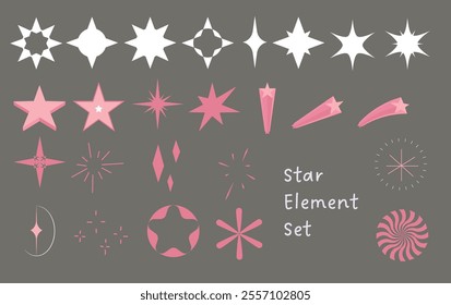 Star Element vector set, cute, minimal