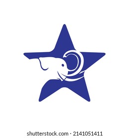 Star elephant vector logo design. Creative elephant abstract logo design.