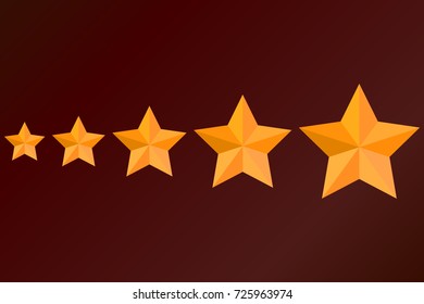 star, elite, epaulettes, status. Vector. A set of different sizes.