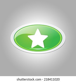 Star Elliptical Vector Green Web Icon Button