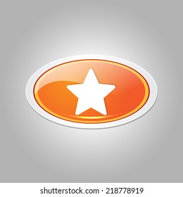 Star Elliptical Vector Orange Web Icon Button