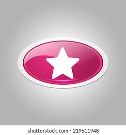 Star Elliptical Vector Pink Web Icon Button