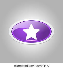 Star Elliptical Vector Purple Web Icon Button