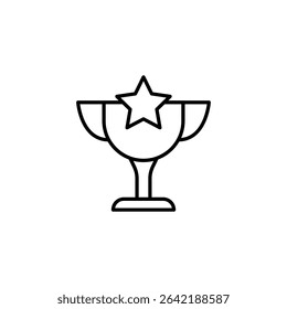Star Embellished Trophy Cup Illustrating Accomplishment And Victory