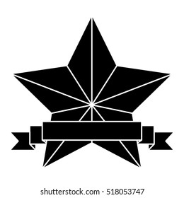 star emblem with banner icon image 