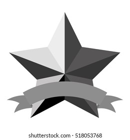 star emblem with banner icon image 
