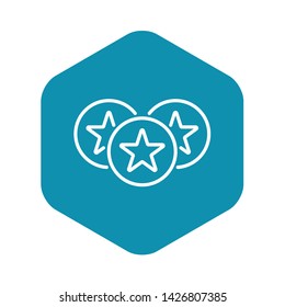Star emblem icon. Outline star emblem vector icon for web design isolated on white background