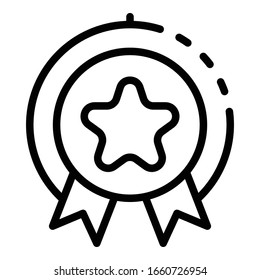 Star emblem icon. Outline star emblem vector icon for web design isolated on white background