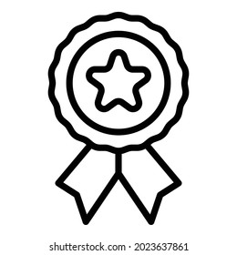 vector de contorno de icono del emblema de estrella. Forma de diseño. Insignia redonda