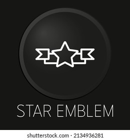 Sternemblem minimaler Vektorgrafik Symbol auf 3D-Schaltfläche einzeln auf schwarzem Hintergrund. Premium-Vektorgrafik.
