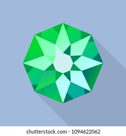 Star emerald icon. Flat illustration of star emerald vector icon for web design