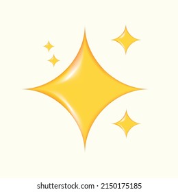 Star Emojis. Sparkle Emoji. Emoji Illustration Vector Emoji