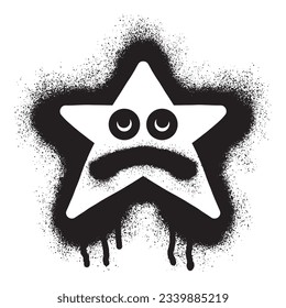 Star emoticon graffiti with black spray paint