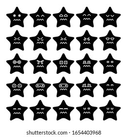 star emoticon icons vector set