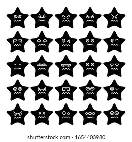 star emoticon icons vector set
