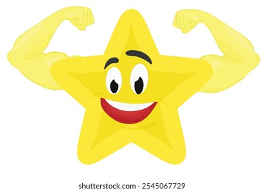 Emoticon mit Muskeln. Vektor