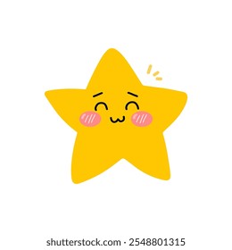 star emoticon. simple expression face star 