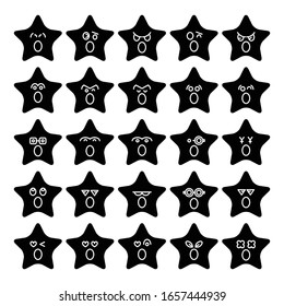 star emoticons, emoji icons set