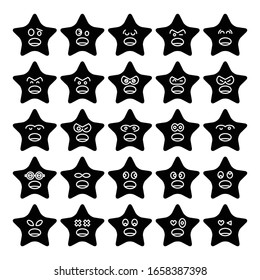 star emoticons, emoji icons set