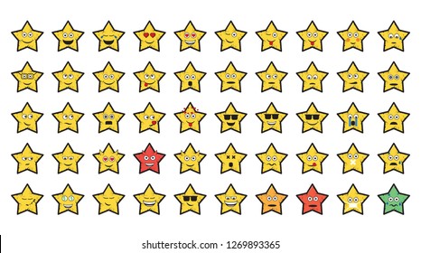 Star emoticons , vector illustration 