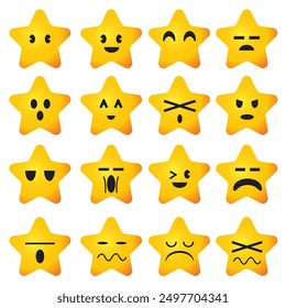 Star emotion icons for decor concept 