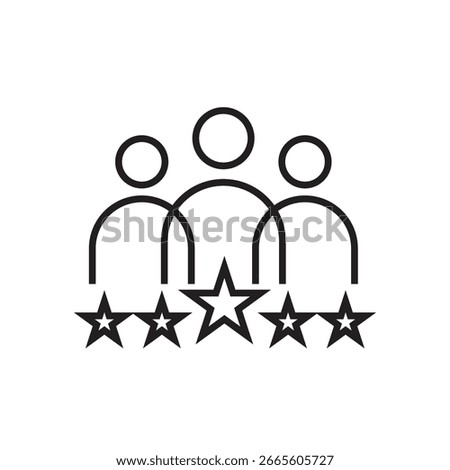 star employees icon outline editable stroke line drawing eps