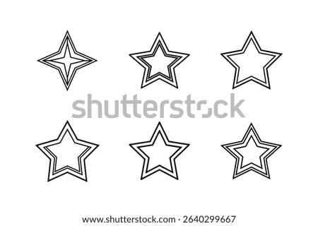 star empty icon line art vector illustration
