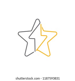 star energy thin lines logo vector