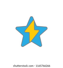 star energy thunder colorful logo vector