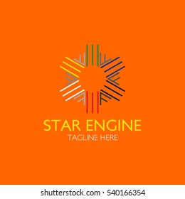 Star Engine Logo Design Template. Vector Illustration