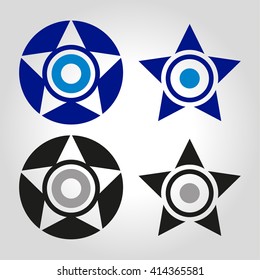 Star And Evil Eye Logo, Icon And Symbol Vector Illustration