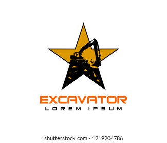 star excavator logo vector