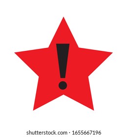 Icono de exclamación de estrella ilustración de diseño plano