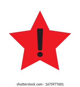Star-Ausrufezeichen, flache Design-Illustration