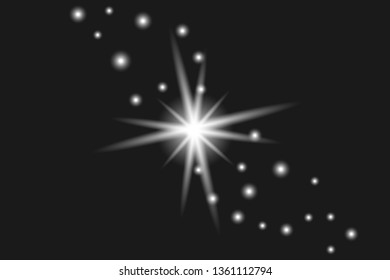 Star explodes on transparent background. Sparkling magic dust particles. Bright Star. The transparent shining sun, bright flash. 