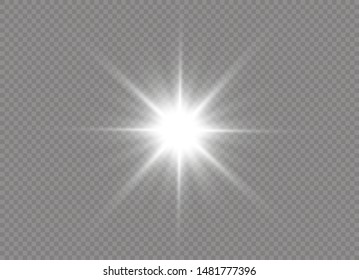 Star explodes on transparent background. Sparkling magic dust particles. Bright Star.