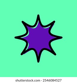 Star Explosion Bold Line Shape for Textbox or Tag Icon with Blue Color. Label Icon. High Quality Vector Icon. Editable Vector