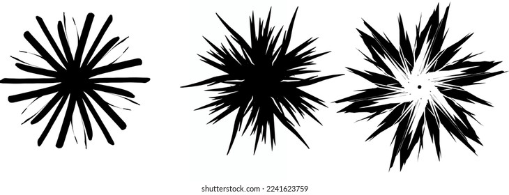 colección de explosión de estrella sobre fondo blanco.