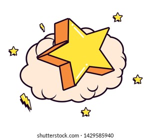 star explosion comic pop art on white background