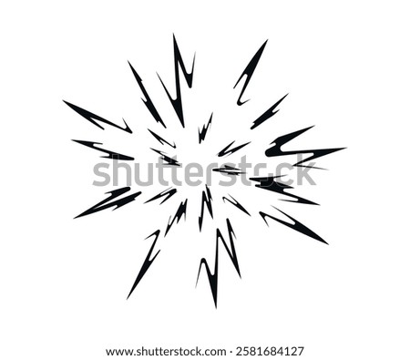 Star explosion in mango style. Big explosion of bomb lightning, energy. Abstract comic book flash. Anime. Vector illustration