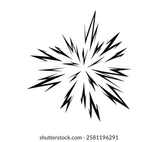 Star explosion in mango style. Large explosion of bomb, energy. Abstract flash in comic book style. Anime  Vector illustration.