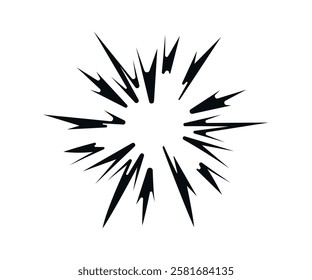Star explosion in mango style Large explosion of bomb, energy   Abstract flash in comic book style  Anime. Vector illustration