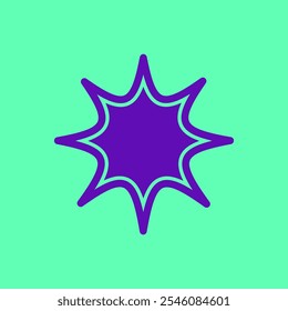 Star Explosion Shape and Neon Style for Textbox or Tag Icon with Blue Color. Label Icon. High Quality Vector Icon. Editable Vector