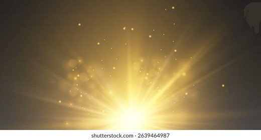 Star explosion with sparks and sparkles of light.