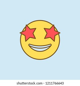 star eye 2 colored line icon. Simple yellow and brown element illustration. star day concept outline symbol design from emoji set